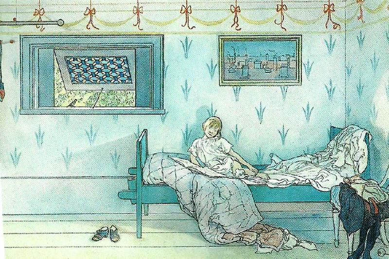 Carl Larsson kukuliku, klockan ar sju oil painting image